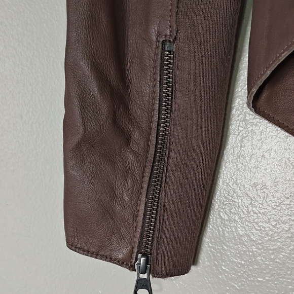 Halogen Leather Jacket Quilted shoulders Size XS - Picture 5 of 9